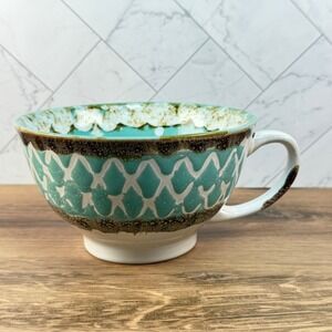 Meritage‎ Otis Teal 27 oz Stoneware Soup Bowl w Handle / 1 Replacement Piece